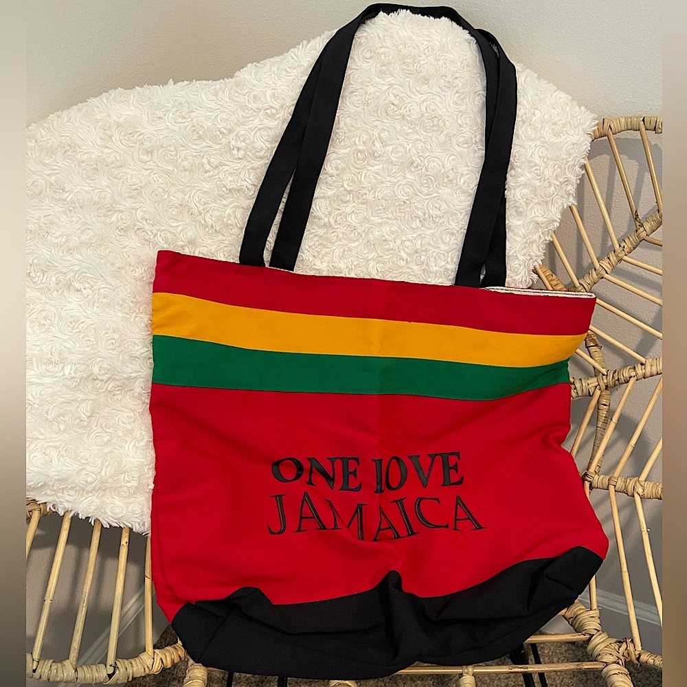 Jamaican “One Love” Large Tote Bag O/S
